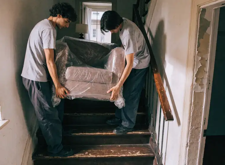Selidba na kat — nošenje zaštićenog namještaja niz stubište